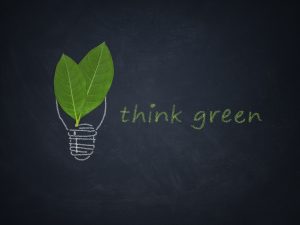 Think green slogan.