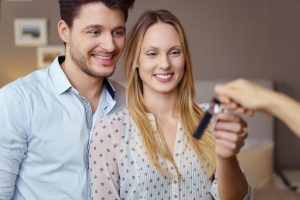 New renters receiving keys