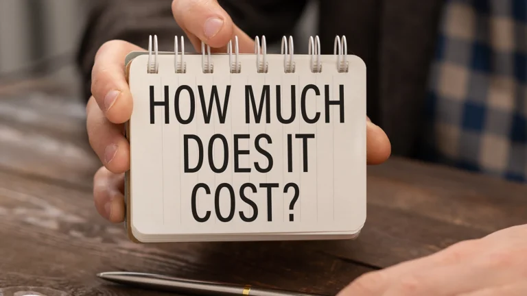 A sign with the question, "how much does it cost?"