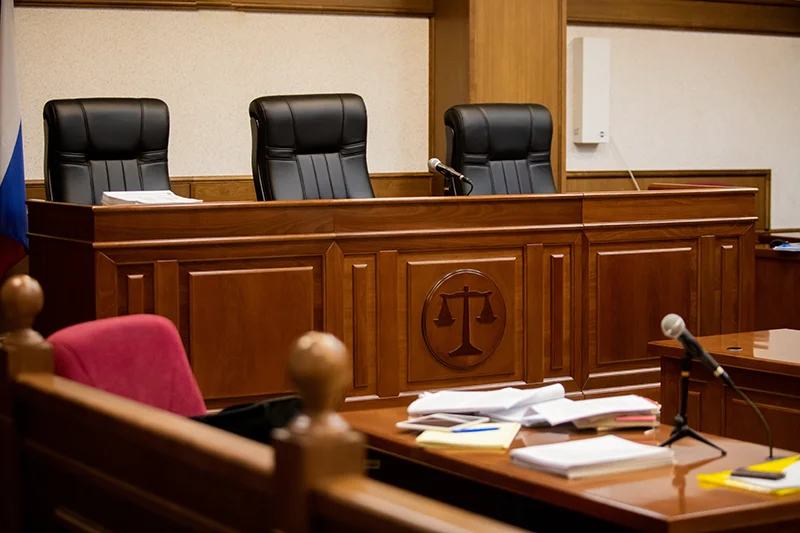 Court hearing for an eviction.