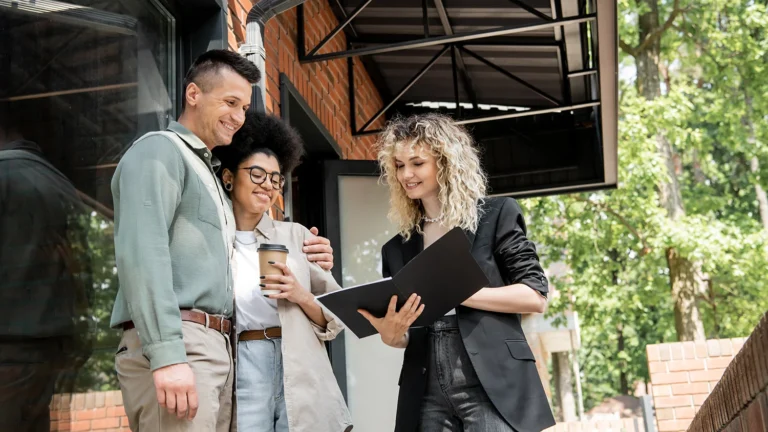 smiling real estate agent