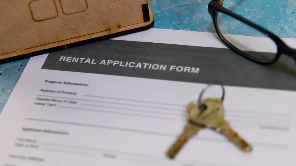 Rental application form and keys