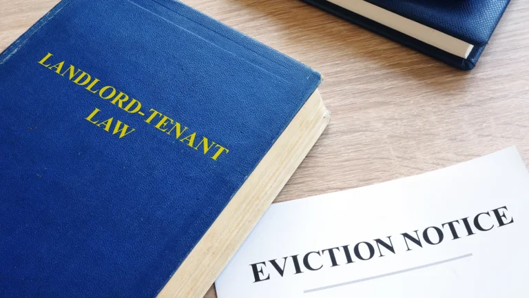 Eviction paperwork and copy of landlord tenant law book