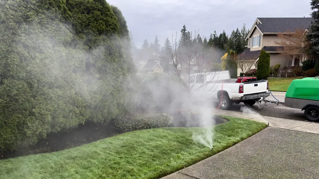 Photograph of residential sprinklers being winterized.