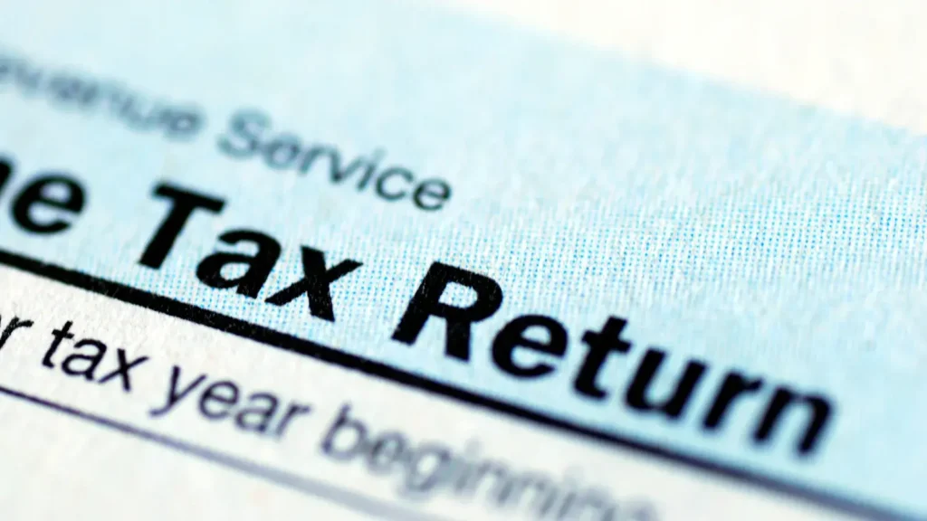 Image of part of a blank Tax Return form.