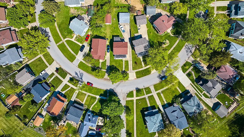 Utah landlord laws can be tricky in HOAs, like the one pictured here in from an aerial point of view.